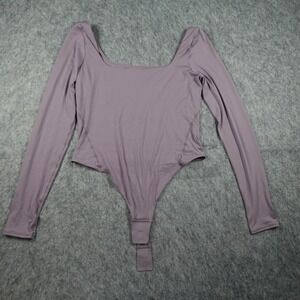Lululemon Bodysuit Womens Large Purple Wundermost Ultra Soft Nulu Square Neck